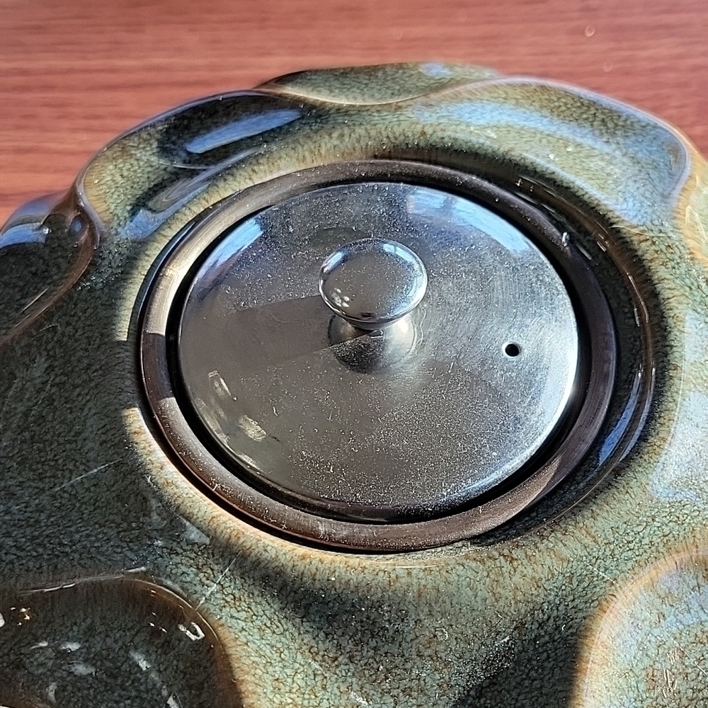 Ceramic Tabletop Fireplace 🔥. Unique Wavy Design. Fuel Not Included. - Picture 2 of 5